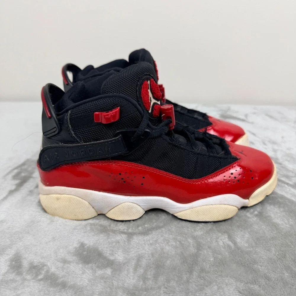 Jordan 6 Rings Bred‎ Red Black White 323419-060 Men's Size 4Y Sneakers